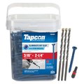 Tapcon Tapcon Concrete Screw, 3/16" Dia., Flat, 2 1/4 in L, Climaseal Coated, 225 PK 28560